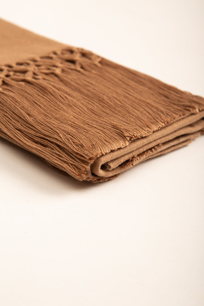 Handmade Pure Wool Scarf Shawl (Brown)
