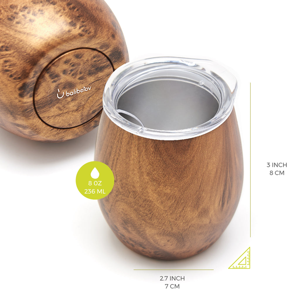 Premium Stainless Steel Yerba Mate Set for Two (Wood)